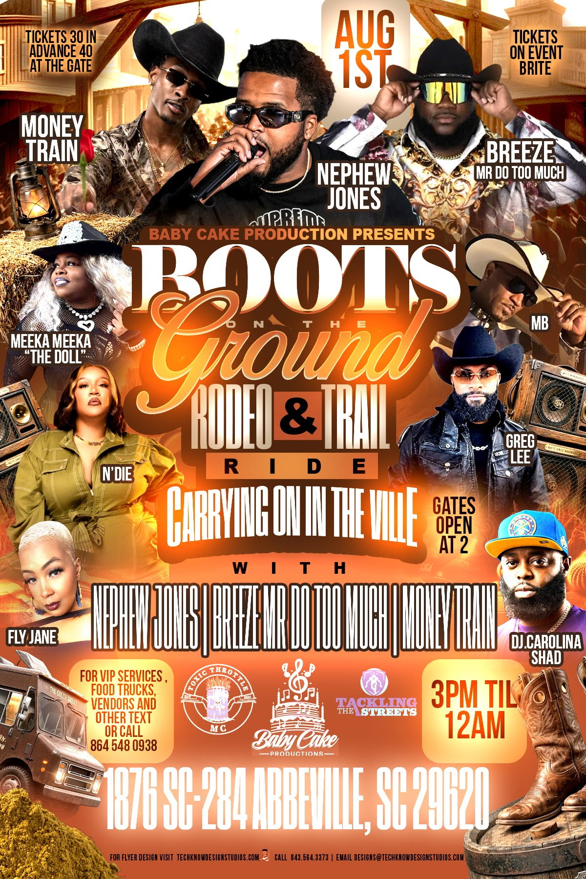 Boots on the Ground Rodeo & Trail Ride — Aug 1st Abbeville SC